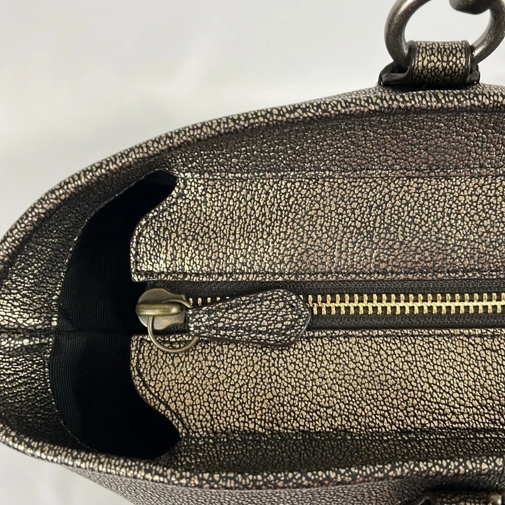 Coach Chicago Ellis Metallic Bronze Pebble Leather Large Tote Bag